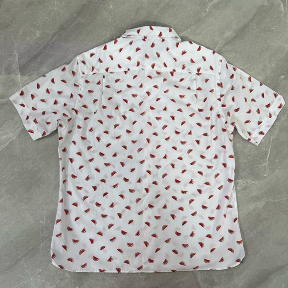 Men’s Van Heusen Never Tuck Watermelon Button Down Short Sleeve Shirt Large - Picture 12 of 16